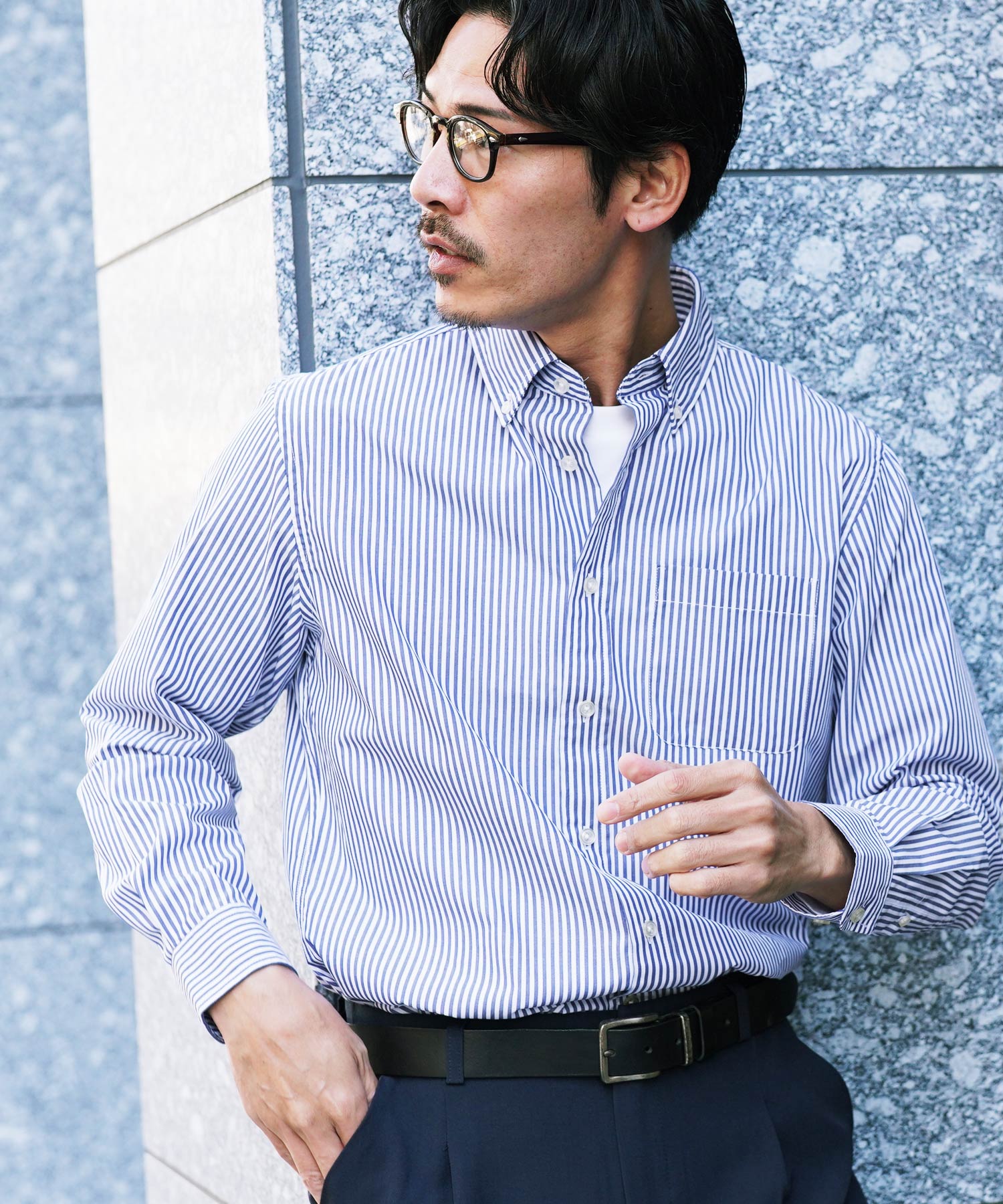 ボタンダウンブロードシャツ