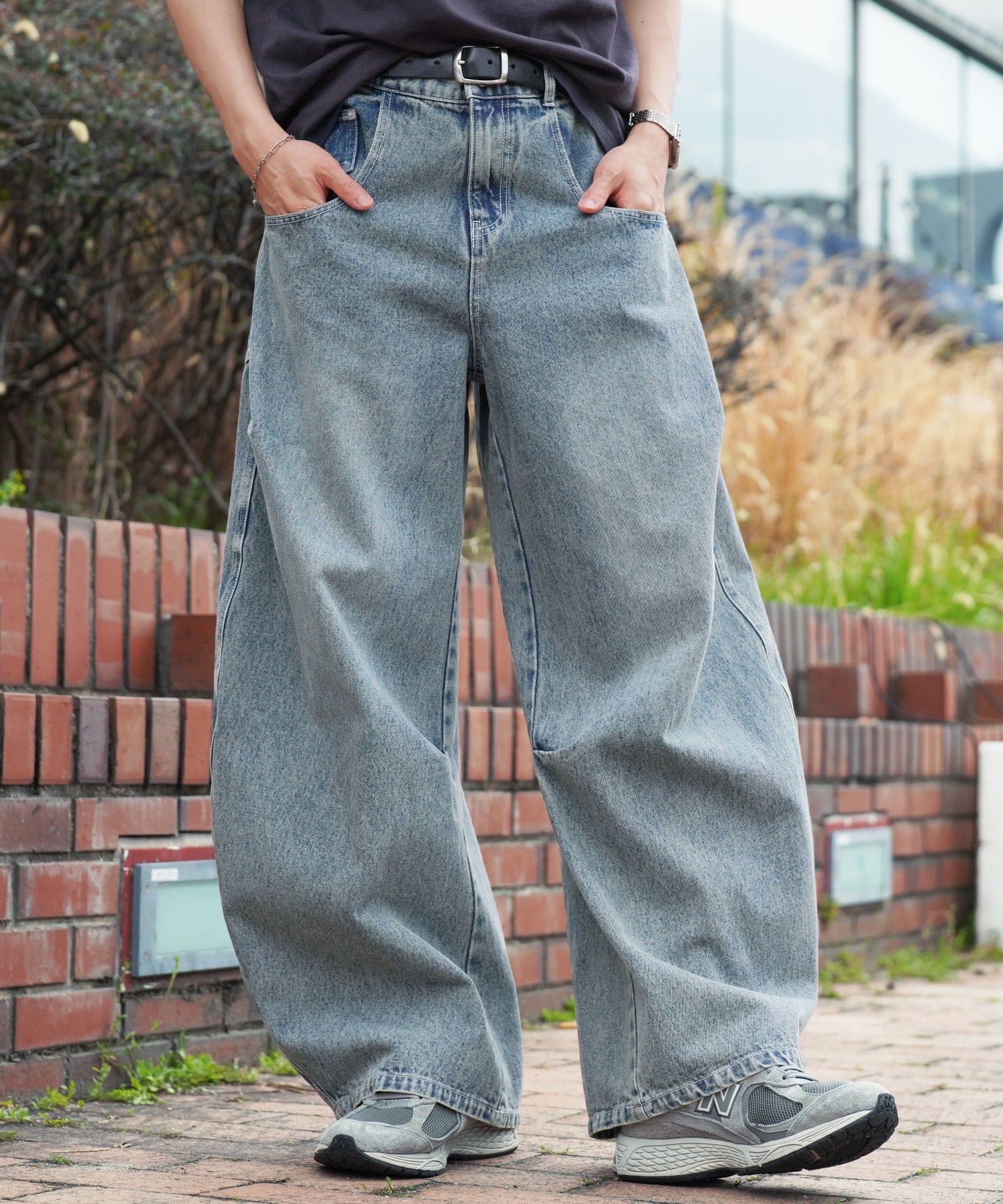 デニムバレルパンツ│メンズ レディース ユニセックス バレルレッグ
