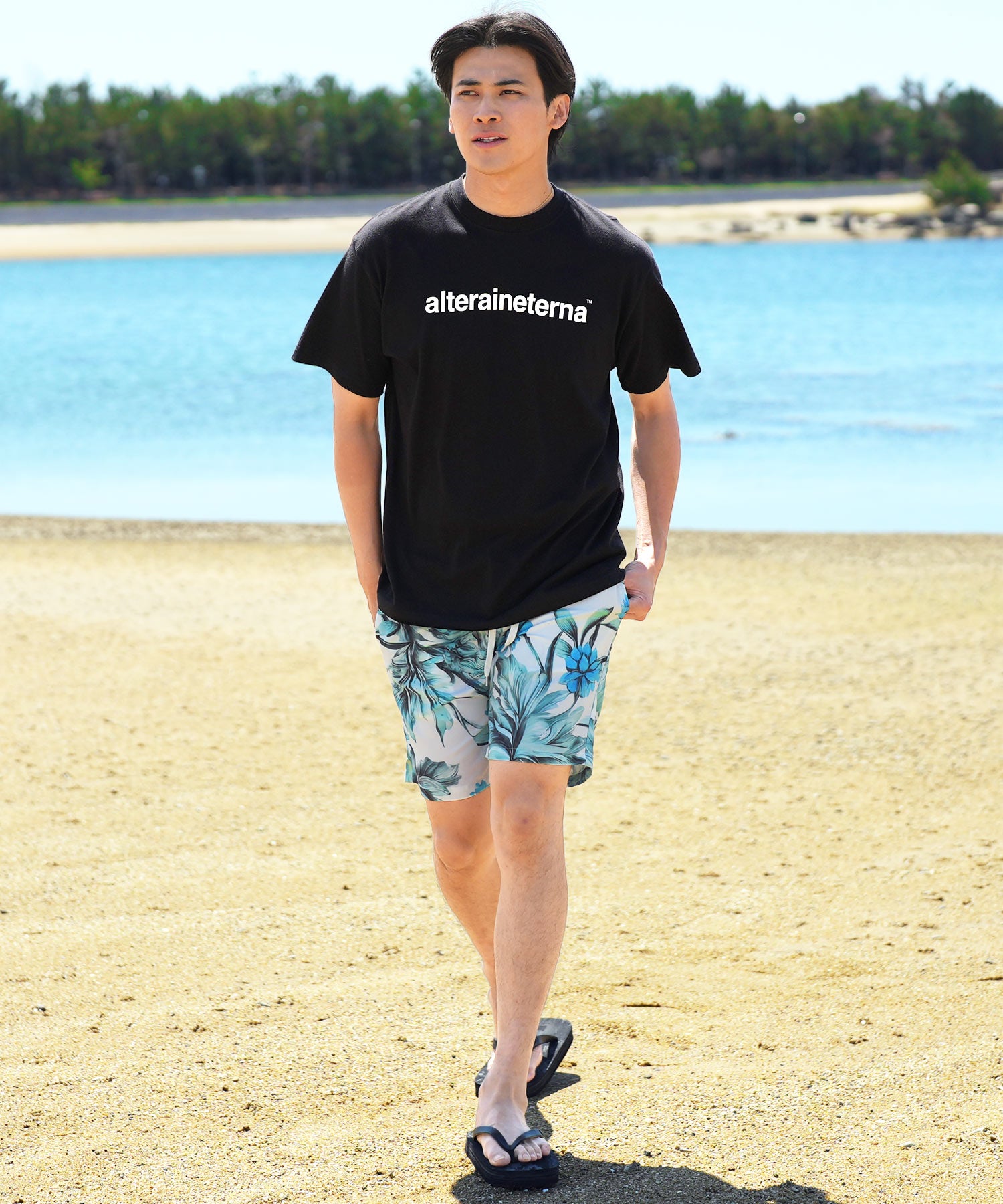 ベーシックコットンプリントTシャツ ディテール