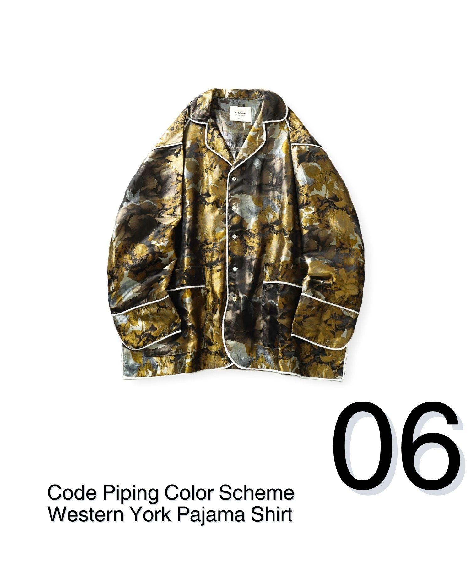 コードパイピング配色ウエスタンヨークパジャマシャツ