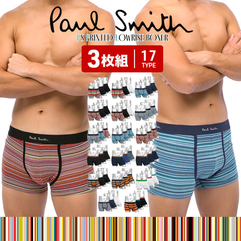 ポールスミス Paul Smith 【3枚セット】PS PRINTED メンズ ローライズボクサーパンツ