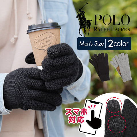 ポロ ラルフローレン POLO RALPH LAUREN TEXTURED TOUCH GLOVE メンズ 手袋 OUTLET SALE_F