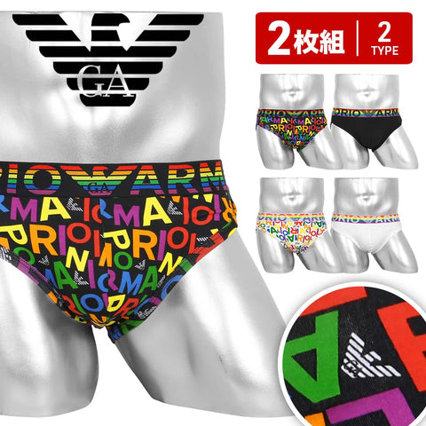 エンポリオ アルマーニ EMPORIO ARMANI 【2枚セット】RAINBOW LOGO メンズ ブリーフ OUTLET SALE_F