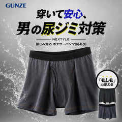グンゼ GUNZE NEXTYLE 尿じみ対応 メンズ ボクサーパンツ(前あき) 【メール便】