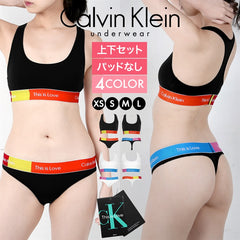 カルバンクライン Calvin Klein Modern Cotton This is Love Coloblock UNLINED BRALETTE レディース 上下セット【メール便】